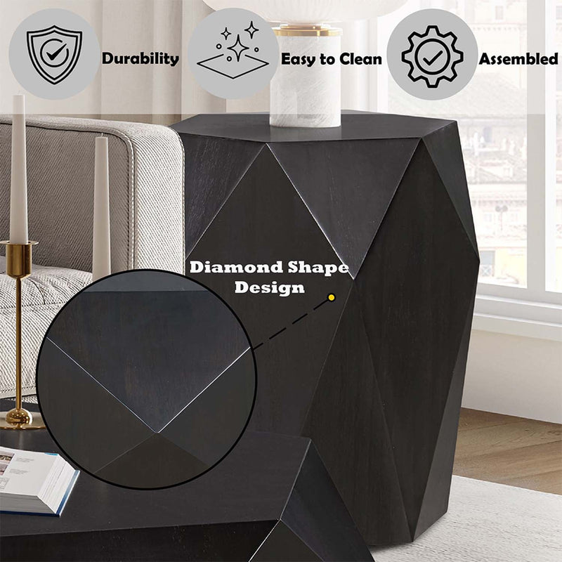 Hanniel End Table, Antique Black Finish Acme