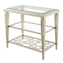 Zaba End Table, Glass Top & Silver Finish Acme