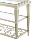 Zaba End Table, Glass Top & Silver Finish Acme