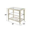 Zaba End Table, Glass Top & Silver Finish Acme