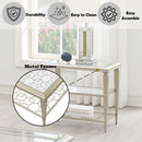 Zaba End Table, Glass Top & Silver Finish Acme