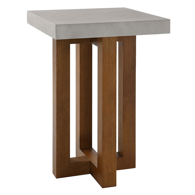 Keven End Table, Faux Concrete Top & Walnut  Finish Acme