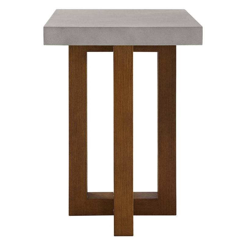 Keven End Table, Faux Concrete Top & Walnut  Finish Acme