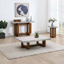 Keven End Table, Faux Concrete Top & Walnut  Finish Acme