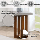 Keven End Table, Faux Concrete Top & Walnut  Finish Acme