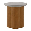 Evelyn End Table, Faux Concrete Top & Walnut  Finish Acme
