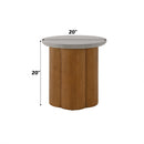 Evelyn End Table, Faux Concrete Top & Walnut  Finish Acme