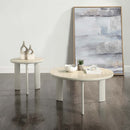 Ingram End Table, Sintered Stone & Light Gray Finish Acme