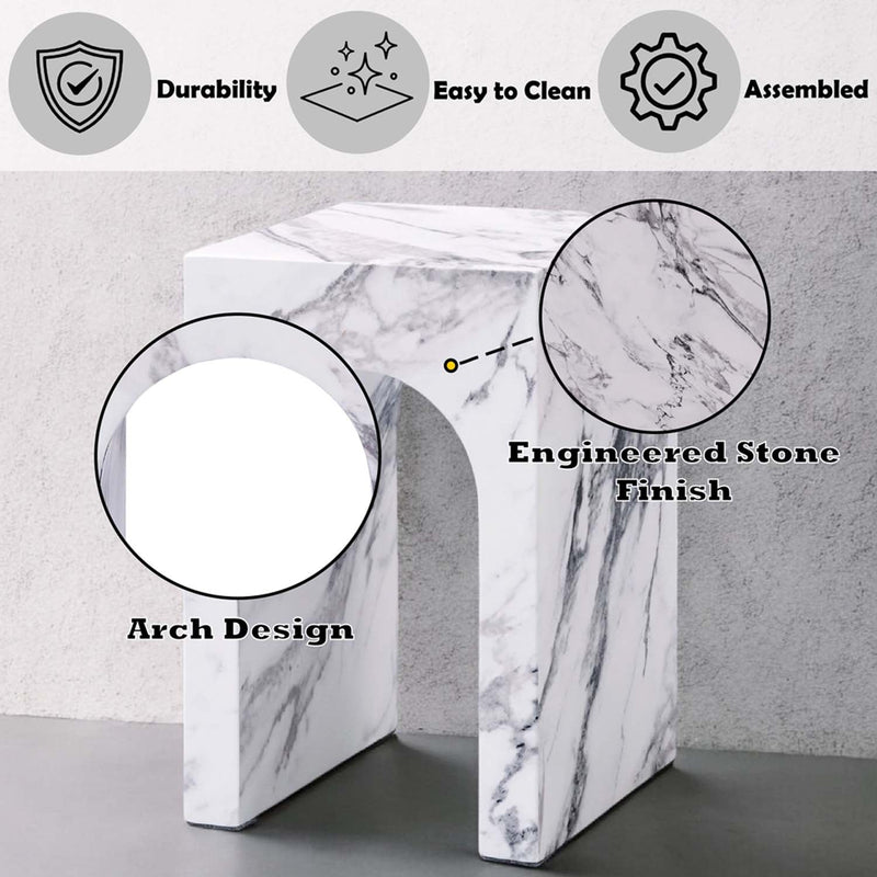 Fritzy End Table, Engineered Stone Finish Acme