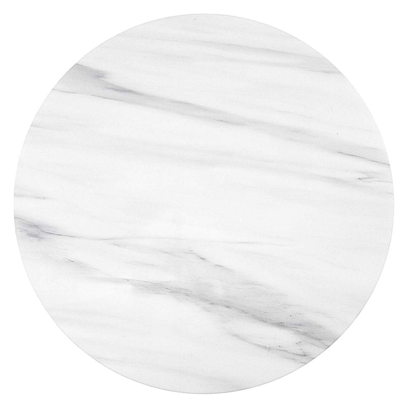 Zaid End Table, Engineering Marble & White High Gloss Finish Acme