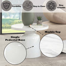 Zaid End Table, Engineering Marble & White High Gloss Finish Acme