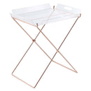 Cercie Tray Table, Clear Acrylic & Copper Finish Acme