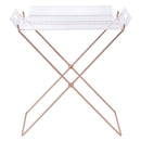 Cercie Tray Table, Clear Acrylic & Copper Finish Acme