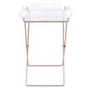 Cercie Tray Table, Clear Acrylic & Copper Finish Acme