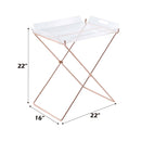 Cercie Tray Table, Clear Acrylic & Copper Finish Acme