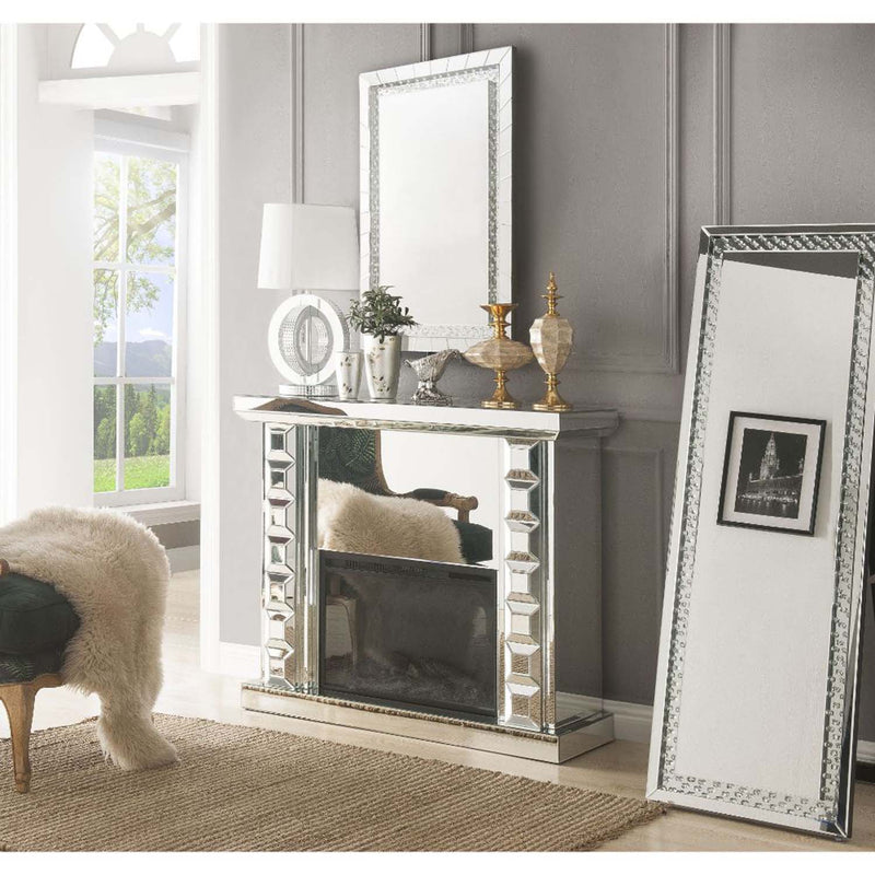 Dominic 48" Fireplace, Mirrored Acme