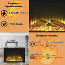 Nysa 47" Fireplace, Mirrored & Faux Crystals Acme