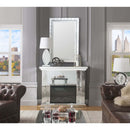 Nysa 47" Fireplace, Mirrored & Faux Crystals Acme