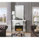Nysa 47" Fireplace, Mirrored & Faux Crystals Acme
