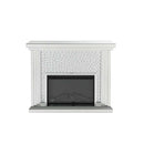 Nysa 47" Fireplace, Mirrored & Faux Crystals Acme