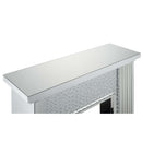 Nysa 47" Fireplace, Mirrored & Faux Crystals Acme