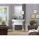 Nysa 47" Fireplace, Mirrored & Faux Crystals Acme