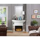 Nysa 47" Fireplace, Mirrored & Faux Crystals Acme