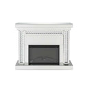 Nysa 47" Fireplace, Mirrored & Faux Crystals Acme