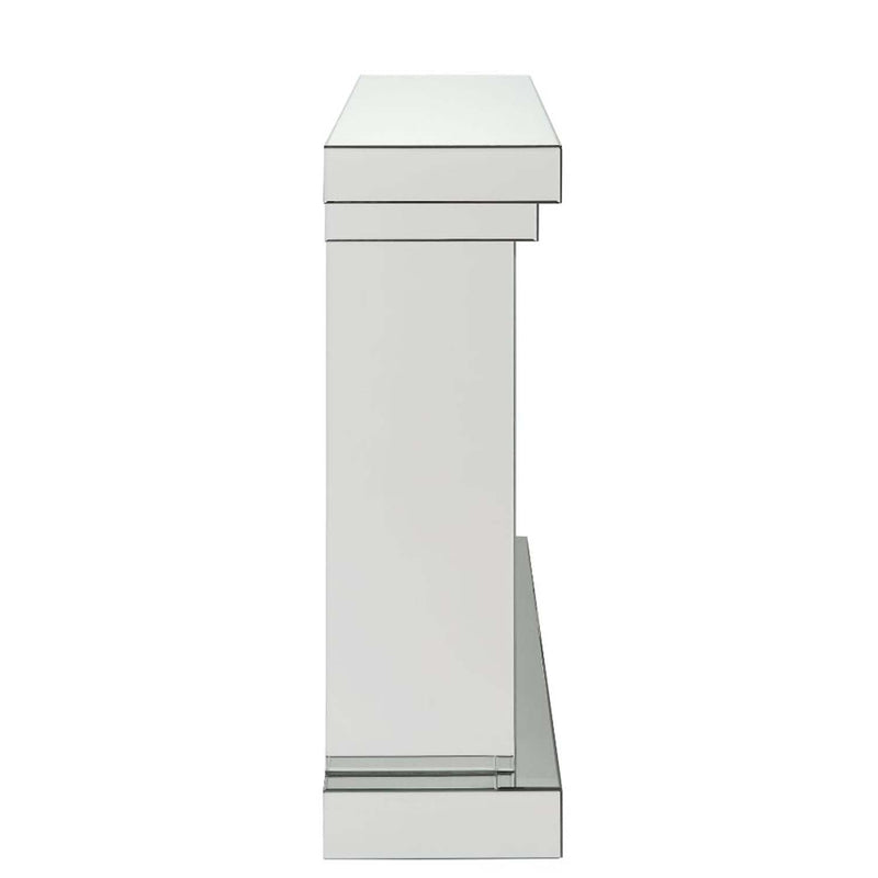 Nysa 47" Fireplace, Mirrored & Faux Crystals Acme