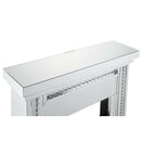 Nysa 47" Fireplace, Mirrored & Faux Crystals Acme