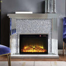 Noralie 47" Fireplace, Mirrored & Faux Diamonds Acme