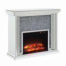 Noralie 47" Fireplace, Mirrored & Faux Diamonds Acme