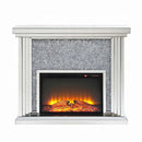 Noralie 47" Fireplace, Mirrored & Faux Diamonds Acme