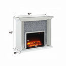 Noralie 47" Fireplace, Mirrored & Faux Diamonds Acme