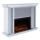 Noralie 47" Fireplace, Mirrored & Faux Diamonds Acme