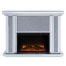 Noralie 47" Fireplace, Mirrored & Faux Diamonds Acme