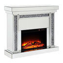 Noralie 47" Fireplace, Mirrored & Faux Diamonds Acme
