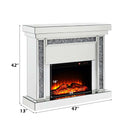 Noralie 47" Fireplace, Mirrored & Faux Diamonds Acme