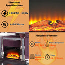 Noralie 47" Fireplace, Mirrored & Faux Diamonds Acme