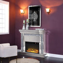 Noralie 47" Fireplace, Mirrored & Faux Diamonds Acme