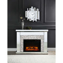 Laksha 48" Fireplace, Mirrored & Stone Acme