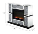 Noralie 48" Fireplace, Mirrored & Faux Diamonds Acme