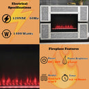 Noralie 48" Fireplace, Mirrored & Faux Diamonds Acme