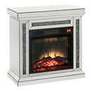Noralie 28" Fireplace, Mirrored & Faux Diamonds Acme