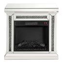 Noralie 28" Fireplace, Mirrored & Faux Diamonds Acme