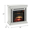 Noralie 28" Fireplace, Mirrored & Faux Diamonds Acme