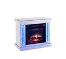 Noralie 28" Fireplace, LED, Mirrored & Faux Diamonds Acme