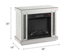 Noralie 28" Fireplace, LED, Mirrored & Faux Diamonds Acme
