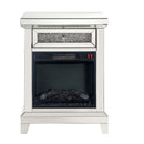 Noralie 24" Fireplace, Mirrored & Faux Diamonds Acme