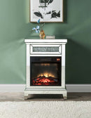 Noralie 24" Fireplace, Mirrored & Faux Diamonds Acme